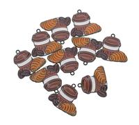 SUPVOX 10pcs Coffee Bean Cup Charms - Zinc Alloy Bread Hanging Charms - Pendants With Hanging Hole For Diy Crafts Earrings Keychain Necklace Jewelry