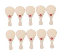 SUPVOX 10pcs DIY Blank Wooden Paddle Ball for Creative Coloring Family Fun Holiday Games for Parties School Fairs and Group Activities