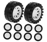 SUPVOX 10pcs DIY Car Model Wheels Plastic Wheel Replacements for Rc Cars Trucks Easy to Assemble and Disassemble Stable Performance for Model Craft and Play Vehicles