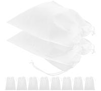 SUPVOX 10pcs Drawstring Shoe Bags Dustproof Non-Woven Fabric Breathable Shoe Storage Pouches Travel Organizer for Clothing Toys 35x25cm White