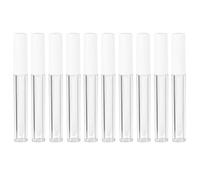 SUPVOX 10pcs Empty Lip Gloss Bottle 2.5ml round Lip Gloss Tube with Wand Abs as White Travel and Trip