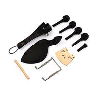 SUPVOX 10pcs Essential Violin Parts Kit Ebony Wood Bridge Chinrest Endpin Tuners for Violinists