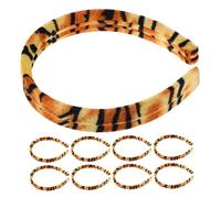 SUPVOX 10pcs Flat Thin Fabric Headband DIY Animal Headband African Style Non-slip for Christmas Themed Parties