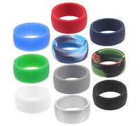 SUPVOX 10Pcs Flexible Silicone Rings for Men and Women Sports Finger Rings in Vibrant Colors Durable Soft Material for Exercise Swimming Weightlifting Comfortable and Resilient Design