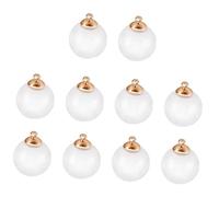 SUPVOX 10pcs Glass Ball Hat for Diy Jewelry Making Mini Ball Charms Hanging Function for Christmas Ornaments and Bracelet Decor