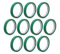 SUPVOX 10pcs Green Vegetable Produce Bag Sealing Tape Rolls 12mm X 45m Adhesive Packaging Strips for Fresh Food Bundling and Preservation in Supermarket Use