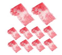 SUPVOX 10pcs Halloween Creepy Bloody Gauze Bandages Tear Resistant Fabric for Spooky Costumes Haunted House Decorations Cosplay Props with Fade Resistant Dyeing