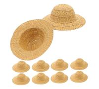 SUPVOX 10Pcs Handwoven Cowboy Top Hats for Dollhouse Crafts DIY Projects and Photography Props Versatile Miniature Accessories for Creative Needs