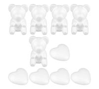 SUPVOX 10Pcs Heart and Bear Figurine Moulds for DIY Art Models and Floral Arrangements on Valentine'S