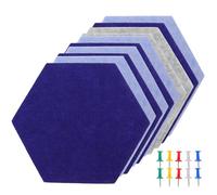 SUPVOX 10pcs Hexagon Felt Board Wall-Mounted Pin Board 9mm Thick Colorful with Adhesive for Home Office Wall Decor