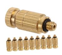 SUPVOX 10pcs High Pressure Brass Misting Nozzles with Ceramic Core Durable Atomizing Spray Heads for Outdoor Irrigation Greenhouse Cooling Garden Watering Leak Resistant Design