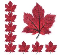 SUPVOX 10pcs Iron on Embroidered Maple Leaf Patches for Clothes, Leaf Appliques for Jeans and Jackets, Autumn Sewing Embellishments DIY Craft Kit