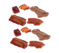 SUPVOX 10pcs Lifelike Artificial Pork Ribs Fake Meat Display Food Models for Kitchen Play Restaurants Cafe Decor Photo Props Realistic Bbq Pretend Food
