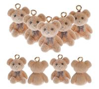 SUPVOX 10pcs Light Coffee Gold Bear Charms Resin Necklace Pendants DIY Jewelry Making Accessories for Earrings Bracelet Crafting