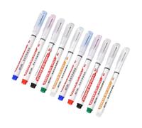SUPVOX 10pcs Long Head Permanent Marker Pens for Carpentry and Construction, Waterproof Oil-resistant Deep Hole Markers with Extended Nib, Assorted Colors Black Red Blue Green White