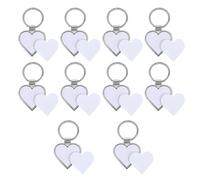 SUPVOX 10pcs Metal Heart-shaped Keychains Blank Keyrings for DIY Photo Insert, Keyring Packs for Party Favors and Craft Decoration