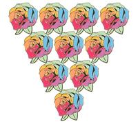 SUPVOX 10pcs Metal Rose Flower Lapel Pin Set with Enamel Coating, Floral Brooch Badge for Men Suit Accessories and Women’s Clothing, Vintage Style Wedding and Daily Wear