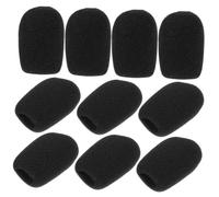 SUPVOX 10pcs Microphone Windscreen Covers Black Sponge Mic Windshield for Conference Microphones, Convenient Replacement and Reduce Interference, for Recording and Stage Use