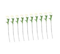 SUPVOX 10pcs Mini Common Easter Lily Flowers Dollhouse Accessories Miniature Floral Scene Decor for DIY Playing House