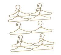 SUPVOX 10pcs Mini Doll Clothes Hangers Gold Delicate Closet Organizers for Doll Wardrobe Display and Storage