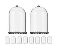SUPVOX 10pcs Mini Glass Globe Charms with Dome Cover, Compact and Portable Decorative Bottles for DIY Crafts and Wedding Setups, Unique Glass Mini Spell Jars with Metal Caps