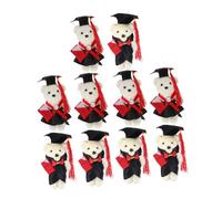 SUPVOX 10pcs Mini Graduation Bears DIY Flower Material Lightweight Portable Graduate Bear Adornments for Bouquet Decoration Safe Craft Supplies for Graduation Season