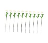 SUPVOX 10Pcs Mini Lily Artificial Flowers Miniature Dollhouse Furniture Accessories Decorative Fake Plants for Home Mini Scene Display