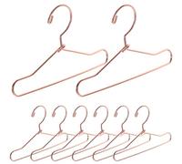 SUPVOX 10Pcs Mini Metal Doll Clothes Hangers Rose Organizer for Neat Doll Wardrobe Display Accessories
