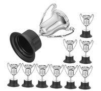 SUPVOX 10pcs Mini Plastic Award Trophies for Bulk Prizes Silver Gold Bronze Awards for School Competitions Party Favors Kindergarten Reward