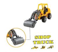 SUPVOX 10PCS Mini Plastic Construction Car Funny Excavator Models for Educational Engineering Truck Playset Mixed Style Yellow for Imagination and Parent Interaction