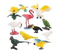 SUPVOX 10Pcs Mini Solid Simulation Bird Models Realistic Parrot Flamingo Figures for Science Education Animal for Learning and Home Decoration Random Color