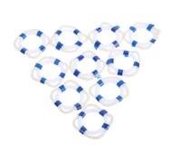 SUPVOX 10pcs Mini Swim Rings Miniature Life Buoy Photo Props for Dollhouse Mediterranean Style Beach Ornament DIY Accessories Small Blue Rescue Ring