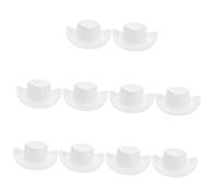 SUPVOX 10Pcs Mini White Cowboy Mini Hats DIY Doll Accessories Lightweight Delicate Doll Hats for Craft Decoration