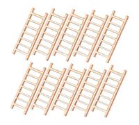 SUPVOX 10Pcs Mini Wooden Ladder for Dollhouse Decoration DIY Photo Props Compact Scale Landscape Accessories for Miniature House Layout and Succulent Plant Display