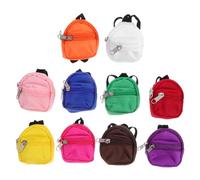 SUPVOX 10pcs Mini Zipper Backpacks for Dolls Miniature School Bags Creative Pretend Play Accessories for Dollhouses and Dolls
