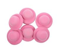 SUPVOX 10pcs Miniature Decorative Hats for Dolls Tiny Craft Hats Made From Lint for DIY Projects Home Decor and Miniature Displays Pink Color Diameter