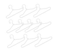 SUPVOX 10pcs Miniature Doll Dress Hangers White Doll Clothes Holders for Displaying and Mini House Decorations