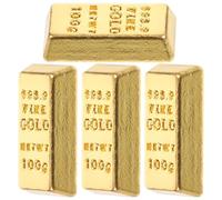 SUPVOX 10Pcs Miniature Gold Bars Model Set for Dollhouse Accessories, Tiny House Decor Props, Hollow Mini Simulation Bricks for Miniature Scene Display
