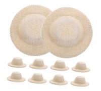 SUPVOX 10pcs Miniature Straw Hats for Crafts Tiny Imitation Doll Hats for Dollhouse Decorations DIY Projects and Photo Props Small