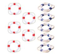 SUPVOX 10pcs Miniature Swim Rings Cute Plastic Life Buoy Models for Cake Topper Decoration for Bonsai Ornaments and Photography Props and Reusable Design