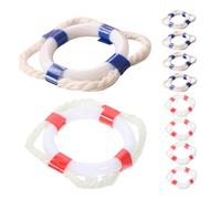 SUPVOX 10pcs Miniature Swim Rings Mini House Decoration Props Red and Blue Mini Swim Ring Ornaments for Dollhouse Layouts Photography and DIY Scene Accessories