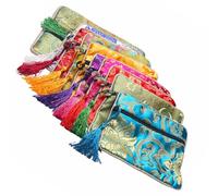 SUPVOX 10pcs Mixed Color Chinese Style Brocade Jewelry Storage Bags Drawstring Pouch for Buddha Beads Jade Bracelets Accessories Organizer Pouch Suitable for Random Color Random Style