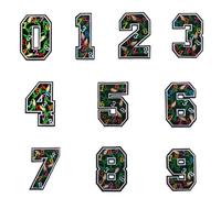 SUPVOX 10pcs Number Embroidered Sewing Patch Cloth Stickers Unique Bright-Colored Number Shape for Decorating and Mending Clothes and Pillows