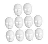 SUPVOX 10pcs Paintable Paper Masks Full Face Blank White Masquerade Masks for Adults Women for DIY Painting Halloween Mardi Gras Craft Party Supplies