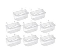 SUPVOX 10pcs Parrot Bird Feeder Bowls Hanging Inside Cage Plastic Food Water Containers Space-saving No Mess Design for Parakeets Finches Budgies Cockatiels