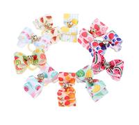 SUPVOX 10pcs Pet Hair Bows with Elastic Bands, Two-layer Bowknot Design, Mixed Styles, Suitable for Dogs and Cats, Grooming Accessories for Home and Pet Shops