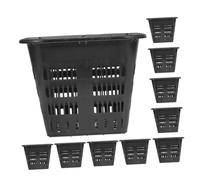 SUPVOX 10Pcs Plastic Slotted Mesh Net Pots for Hydroponic Planting Reusable Garden Plant Baskets for Orchids Vegetables Balcony and Outdoor Use Wear-resistant Plant Cups with Root Control