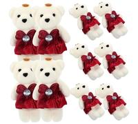 SUPVOX 10pcs Plush Bear Dolls Wedding Car Bouquet Decorations Cute Cartoon Stuffed Animal Soft Lightweight Stable Material for Home Sofa Display