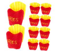 SUPVOX 10Pcs Plush French Fries Stuffed Soft Food Model Accessories for DIY Crafting Hats Shoes Plush Adorable Cartoon Design for Interactive Play