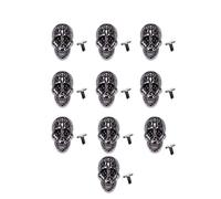 SUPVOX 10PCS Punk Skull Rivet Stud Leather Rivets Metal Studs for DIY Leather Craft Bracelet Belt Garment Shoe Bag Collar Parts Accesssories - Gun Black